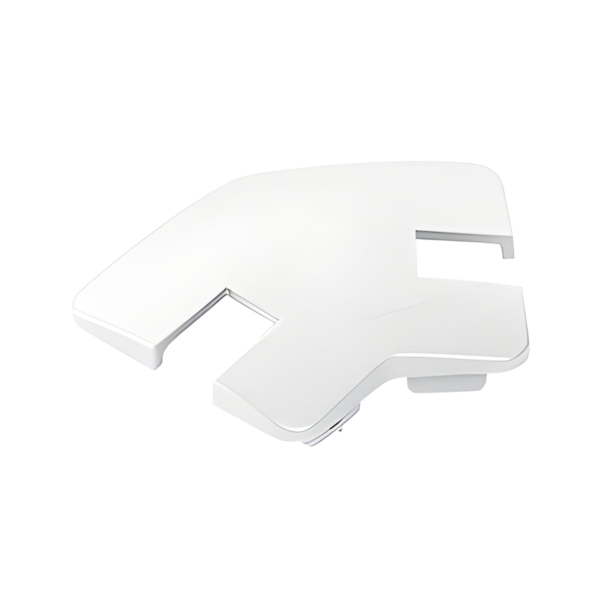 NC13W sky white aluminum notched rect post top cap for glass windscreen, slip-in design.