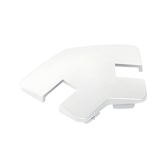 NC13W sky white aluminum notched rect post top cap for glass windscreen, slip-in design.