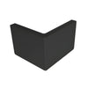 Matte black brass glass-to-glass corner clamp for 8-10mm glass (LU090MBL), compact concealed design.