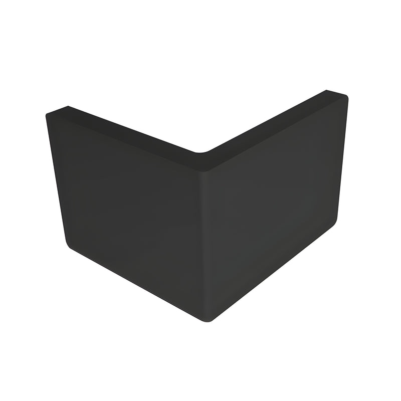Matte black brass glass-to-glass corner clamp for 8-10mm glass (LU090MBL), compact concealed design.