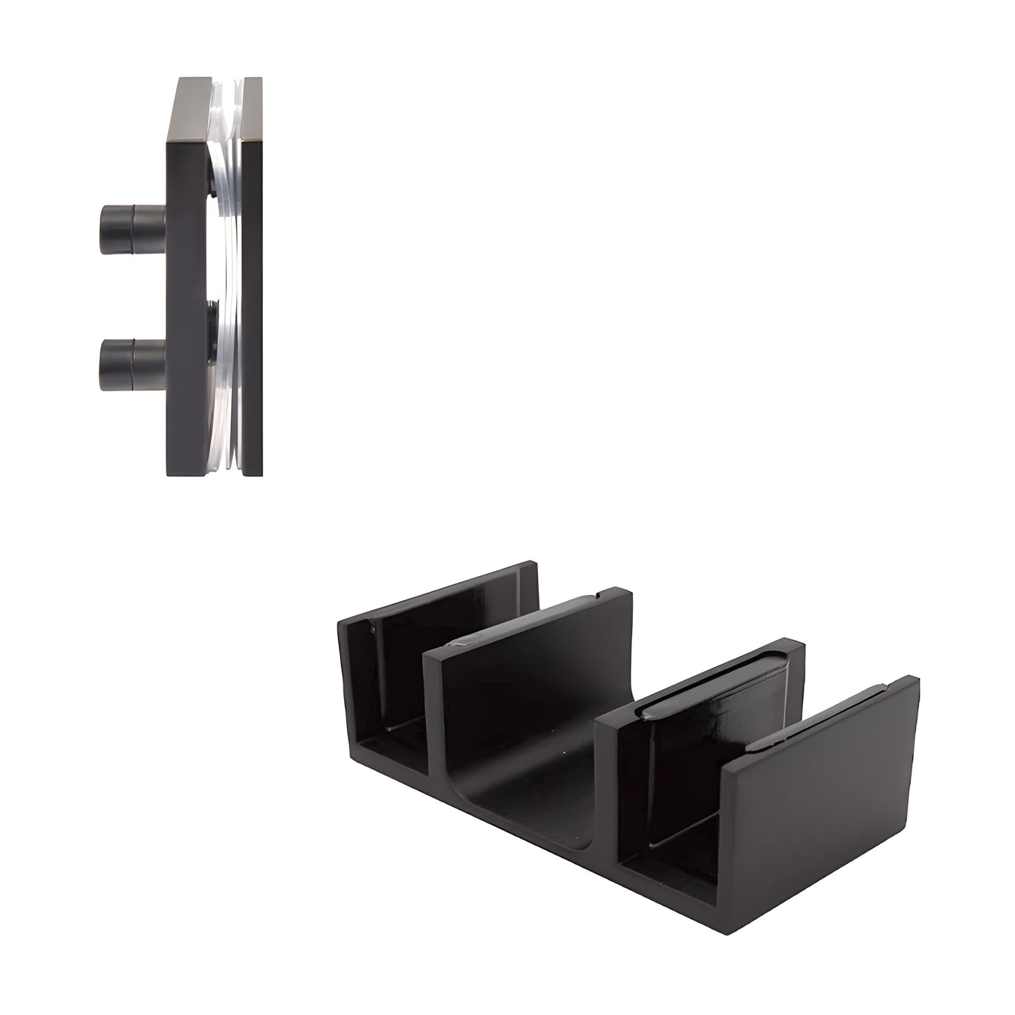 Brixen matte black 90 accessory kit and bottom guide for sliding shower door, SKU BRXACCKMBL