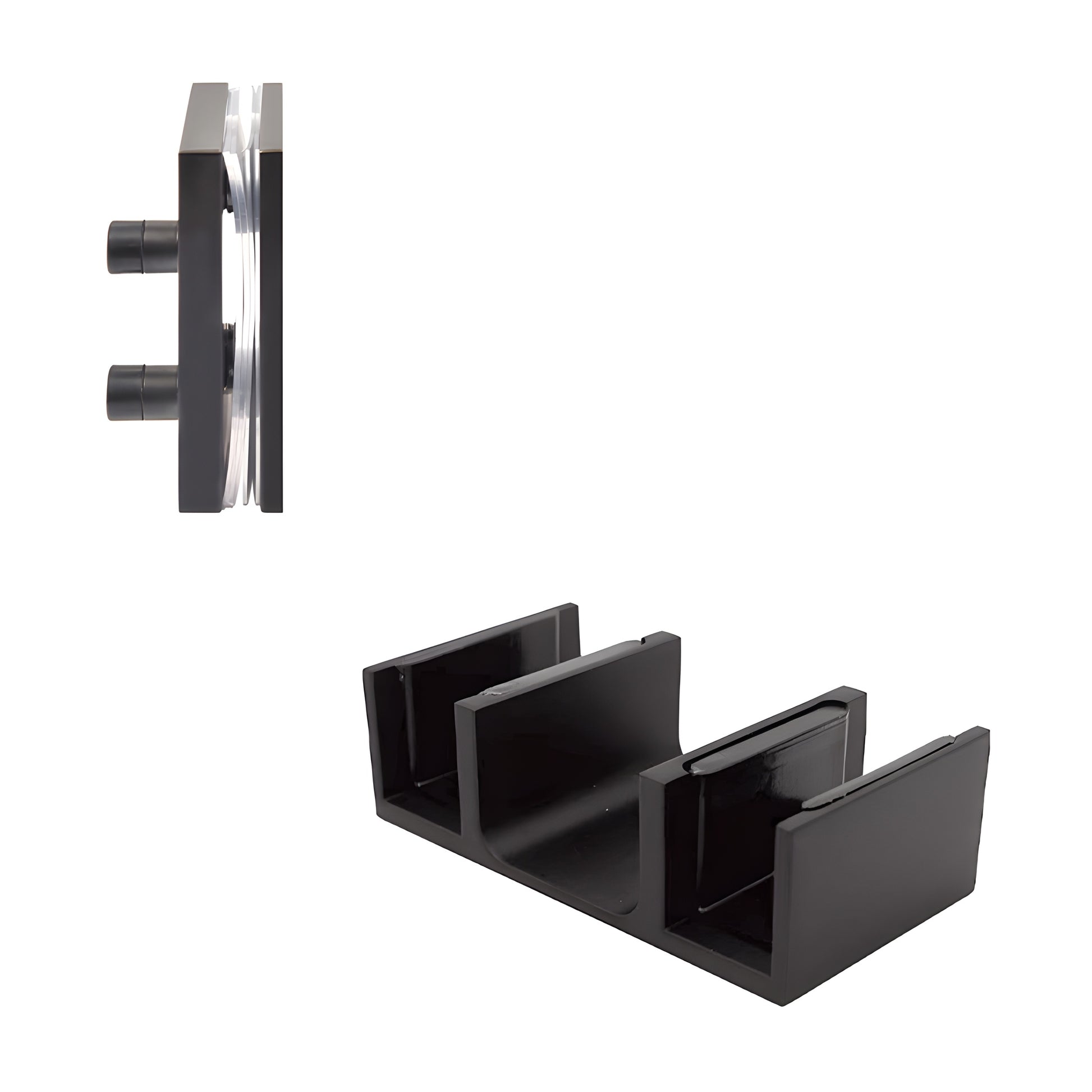 Brixen matte black 90 accessory kit and bottom guide for sliding shower door, SKU BRXACCKMBL