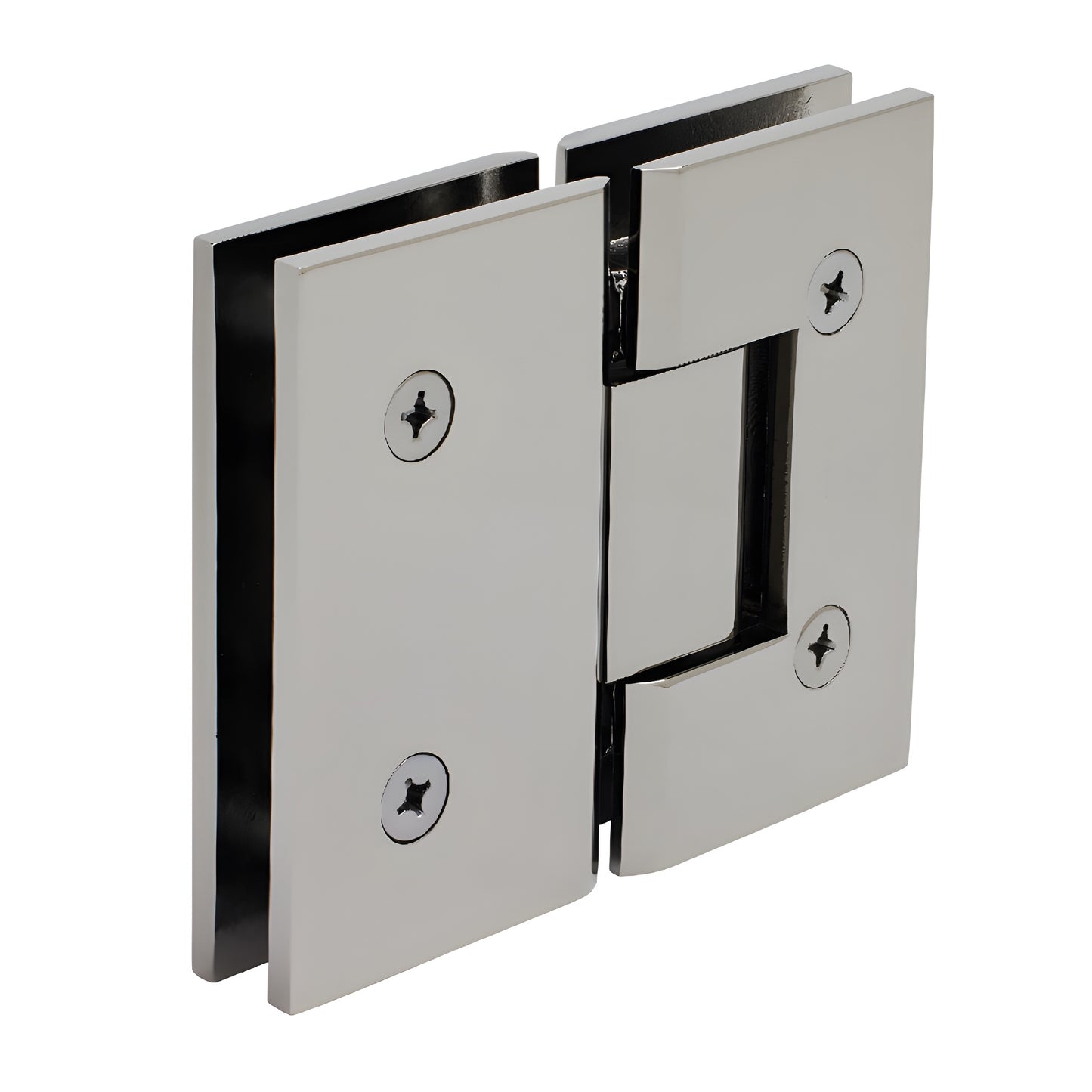 Gun metal Vienna glass-to-glass shower hinge V1E180GM - square brass 180 pivot for 10-12mm tempered glass