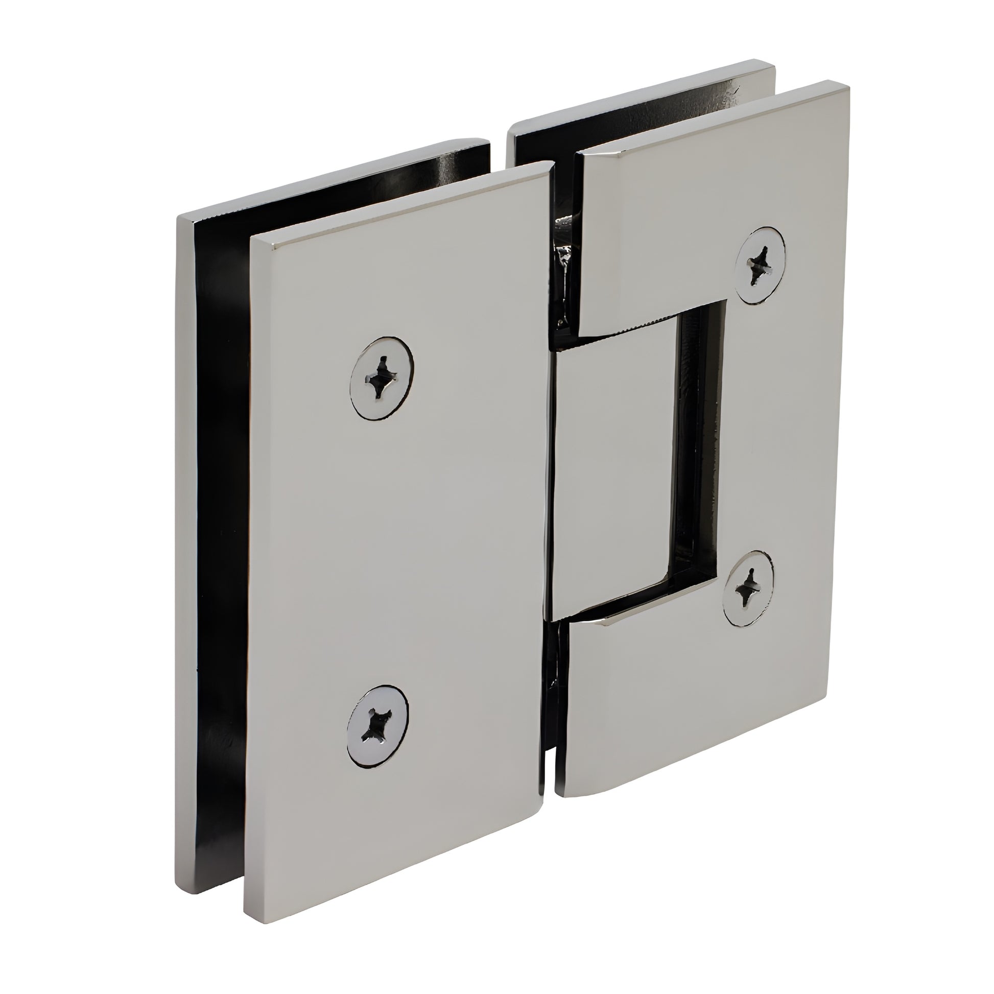 Gun metal Vienna glass-to-glass shower hinge V1E180GM - square brass 180 pivot for 10-12mm tempered glass