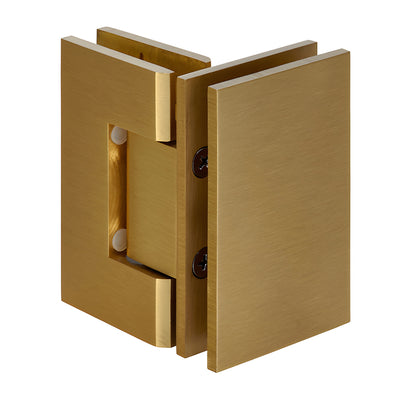 CRL Geneva 092 Satin Brass 90° Glass-to-Glass Shower Door Hinge