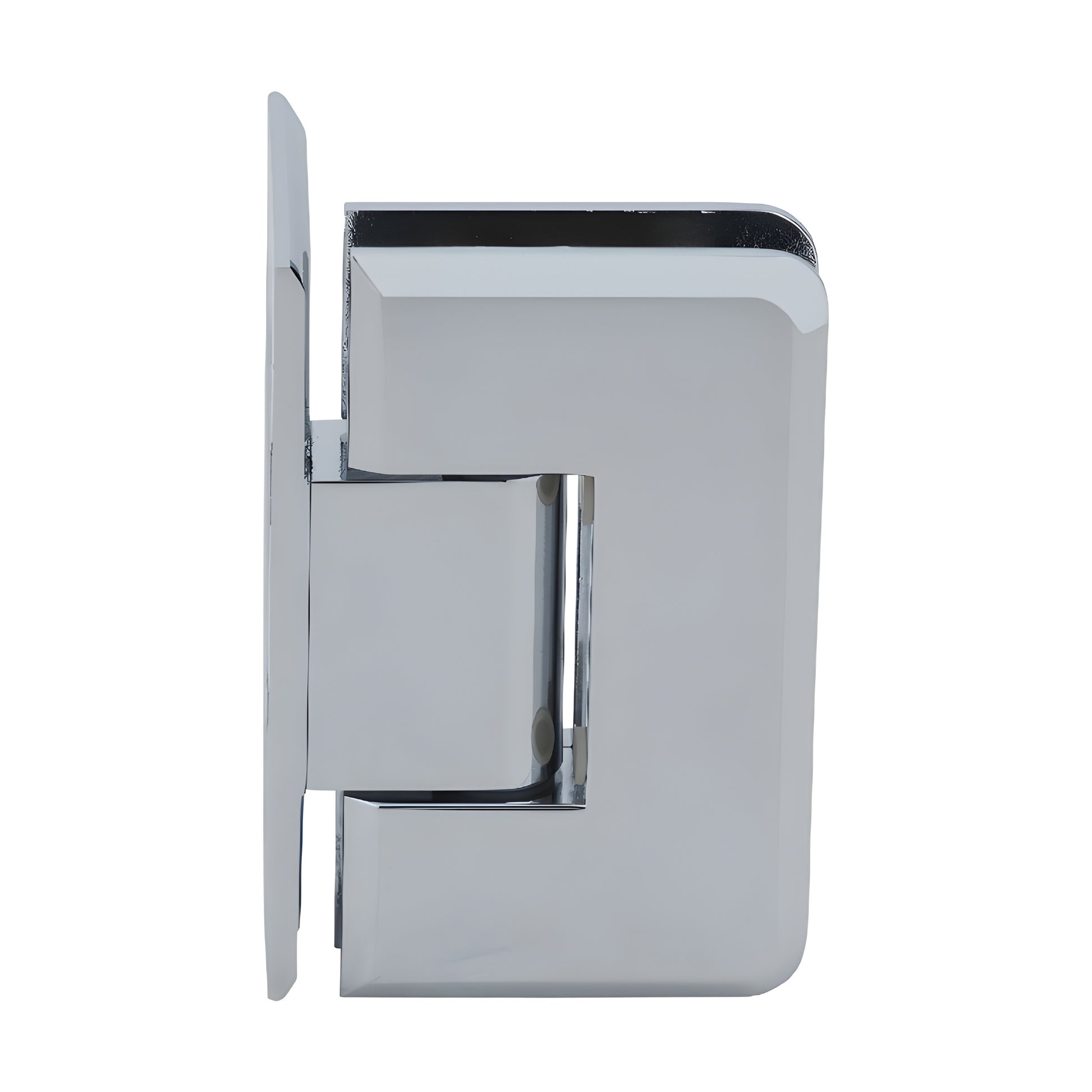 C0L044CH polished chrome Cologne brass shower hinge, beveled wall-mount for 10-12mm glass