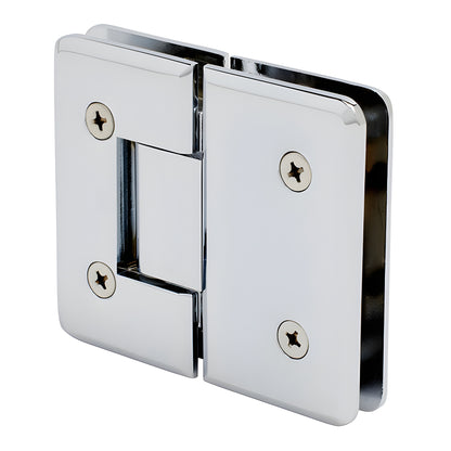 C0L780CH Cologne polished chrome beveled glass-to-glass shower hinge, brass construction, positive-close pivot.