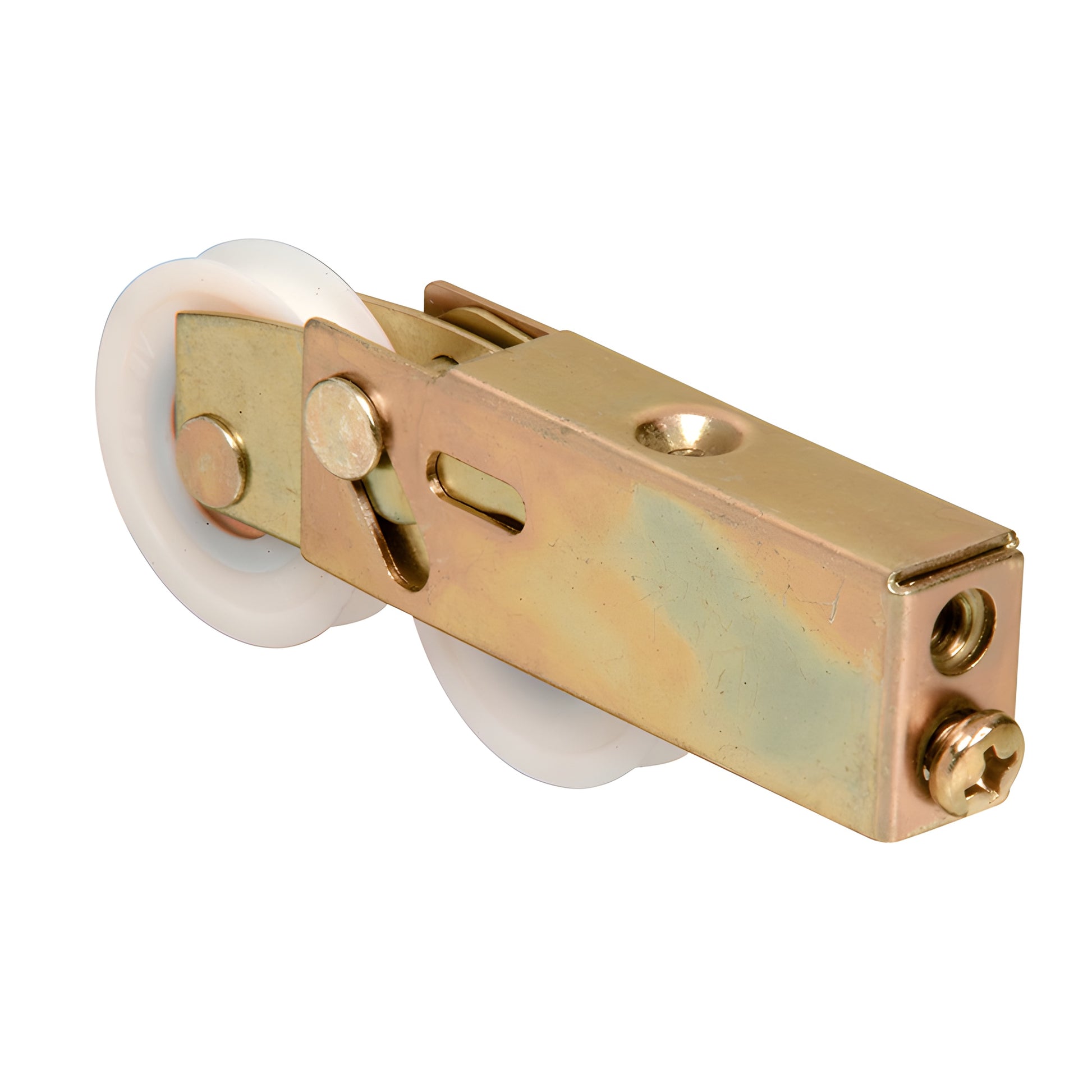 CRL D1899 adjustable steel-housed tandem nylon roller assembly for sliding glass door, concave 1.5" wheels.