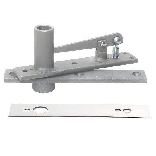 Rixson H345PC heavy-duty center-hung top pivot, aluminum walking-beam assembly with polished chrome cover plate