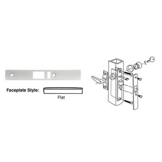CRL Aluminum Flat Faceplate for DL2140 Deadlatch Locks - Durable Security Solution