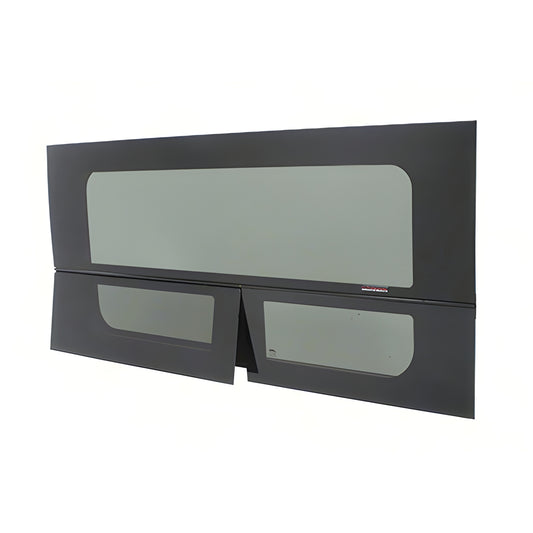 FW395R passenger-side All-Glass vent window for 2015-2019 Dodge ProMaster sliding door, dark gray solar privacy glass