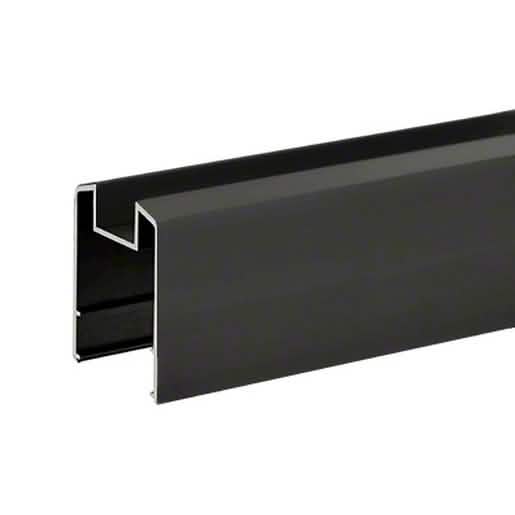 CRL Matte Black Double Glass Mid-Rail 241" Long - 200-400 Series Horizontal Rail