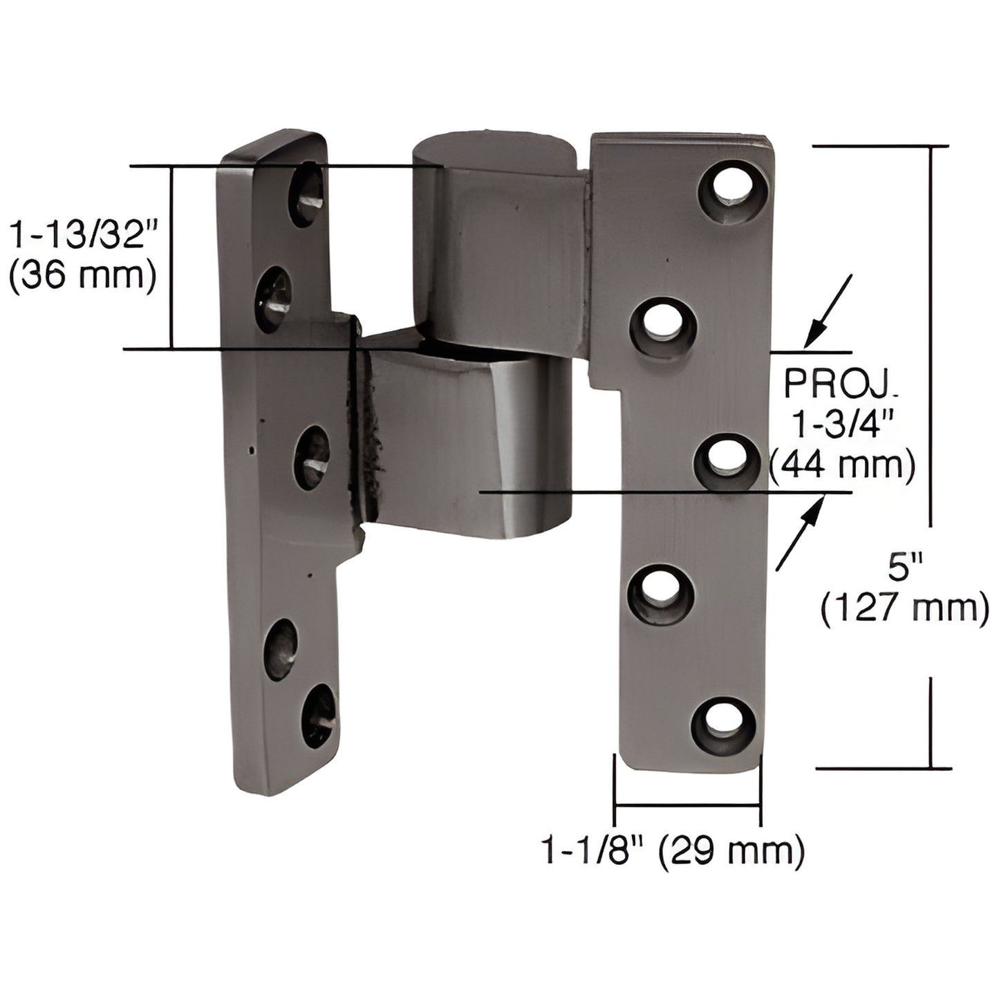 Dark bronze left-hand aluminum J190 intermediate offset pivot for storefront doors, 1-3/4" proj - SKU 41J190L313