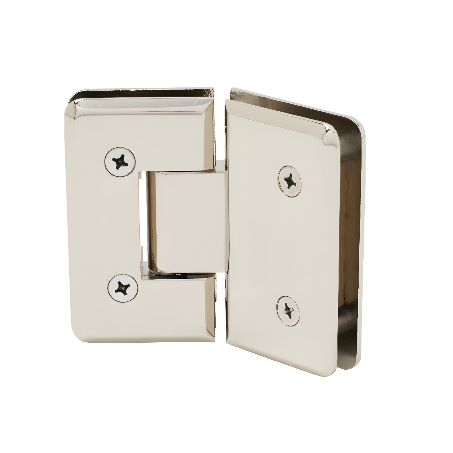 Polished nickel beveled glass-to-glass 135 shower hinge (CRL Cologne) SKU C0L045PN
