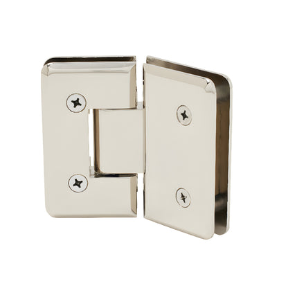Polished nickel beveled glass-to-glass 135 shower hinge (CRL Cologne) SKU C0L045PN