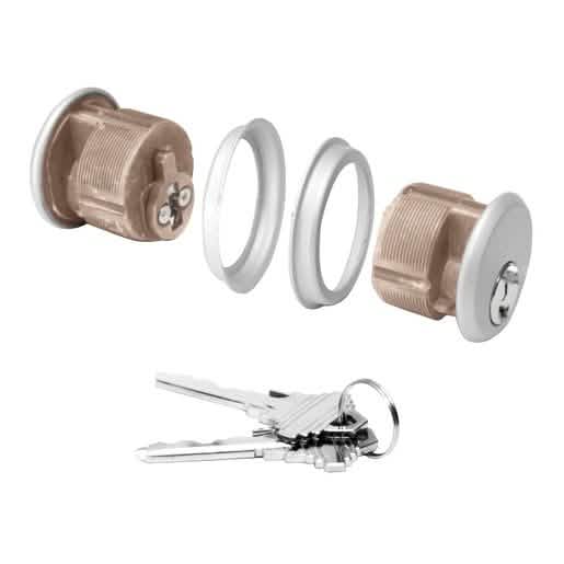 CRL Aluminum Double Mortise Cylinder with Yale '8' Keyway, Randomly Keyed - Image 1