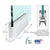 DRS Satin Anodized 4" Square Door Rail 9.5" No Lock for 1/2" Glass
