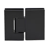 GEN580MBL matte black Geneva glass-to-glass shower hinge, solid brass, 5 pre-set reversible pivot, fits 8-12mm glass
