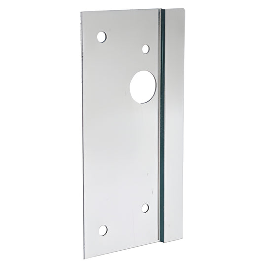 LG410LBS brushed stainless steel left-hand center lock latch guard, 10 in x 4 in, for DL410 locks