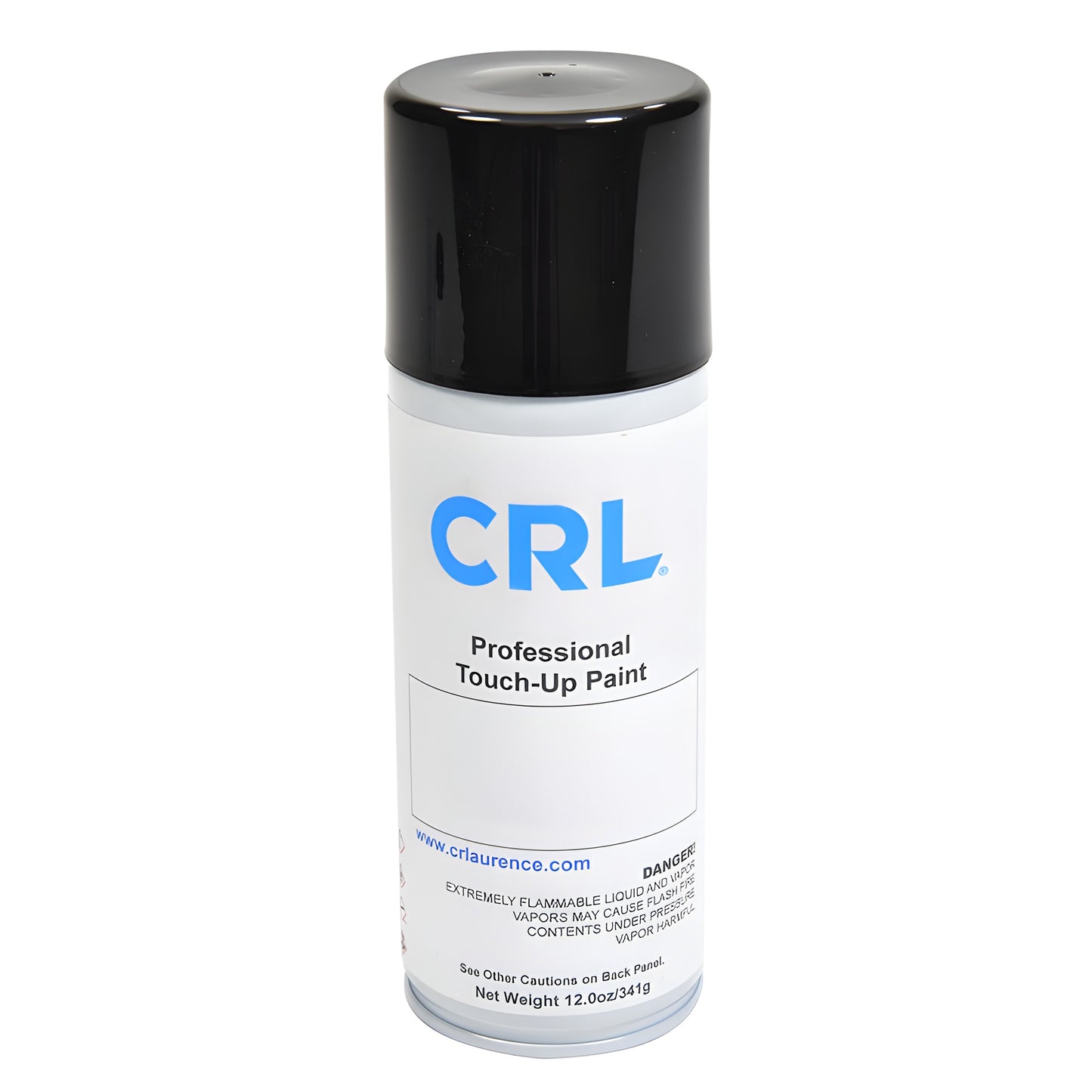 CRL touch-up paint aerosol can, Sky White 12 oz (SKU SP8W), white body with black cap