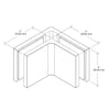 CRL Polished Chrome Zero 90° Wall & Glass Mount Clamp