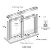 CRL Daisy Duranodic Bronze Factory Glazed with 1/4" Tempered Glass Pass-Thru Assembly 48" Width 48" Height