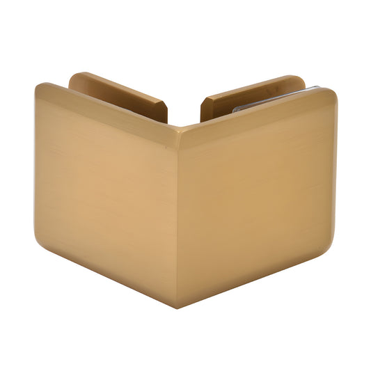 Modern gold solid brass 90 glass-to-glass clamp (BGC90MG) for 3/8-1/2" (10-12mm) frameless shower glass