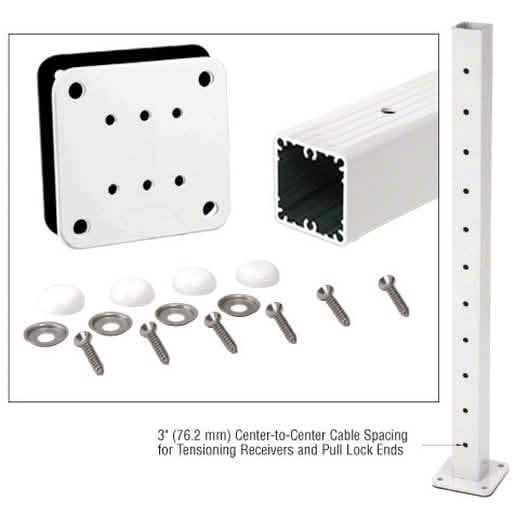CRL Sky White 36" Cable Post Kit for Flip-Toggle End, Sleek Design and Durable Finish.