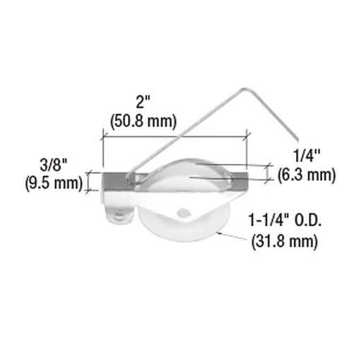 CRL 1-1/4\" Nylon Roller for Academy Uni-Fit Doors - Sliding Screen Door Replacement