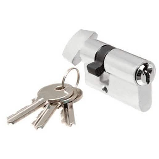 CRL Satin Chrome Keyed Cylinder Lock with Thumbturn for Secure Door Access Control
