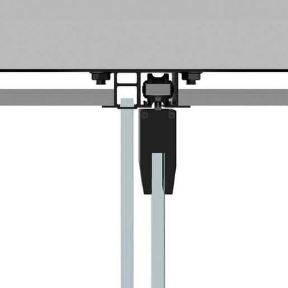 CRL50 Matte Black Sliding Door with Fixed Panel, Ceiling Mount Kit, sleek and modern desig