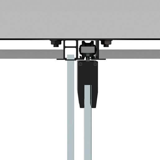 CRL50 Matte Black Sliding Door with Fixed Panel, Ceiling Mount Kit, sleek and modern desig