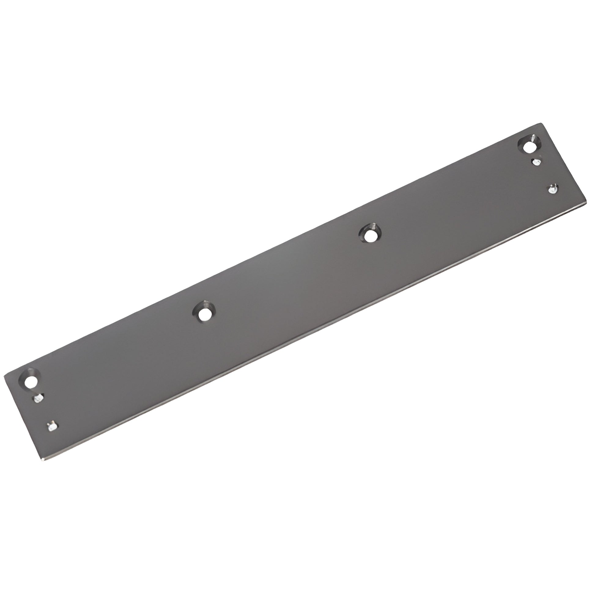 Dark bronze narrow drop plate (PR50NDPDU), surface-mount door closer adapter, 13" x 2-3/16" with mounting holes.