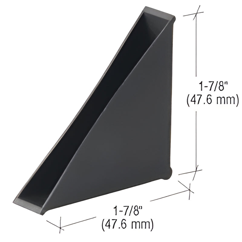 Black polyethylene glass corner protector 1-7/8 in for 3/8 in glazing, reusable edge guard, SKU 1563010