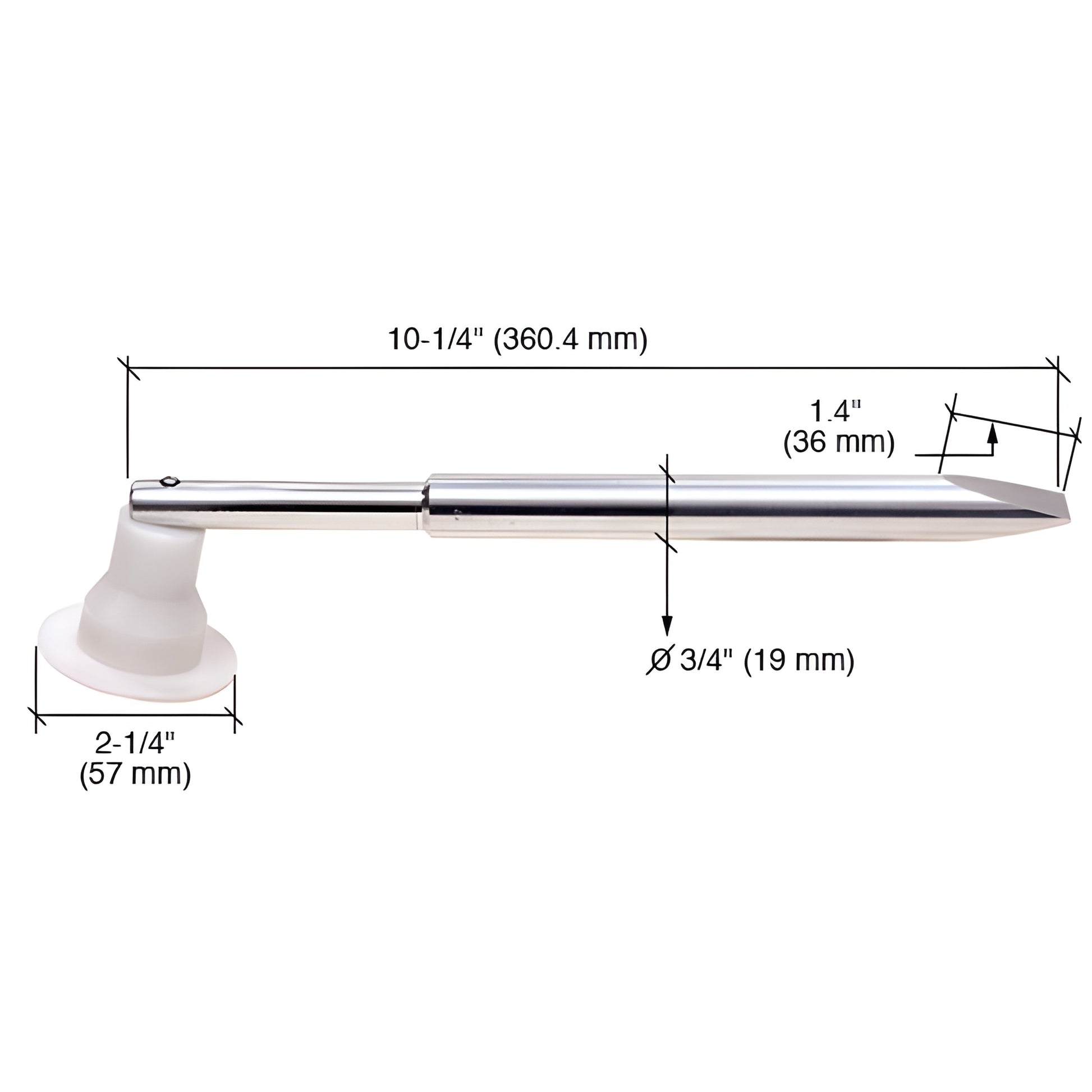 CRL Backer Rod Roller (SBRR) gray aluminum handle tool with pointed tip and backing cup, fits 1/4"-1" joints, 11.5 in.