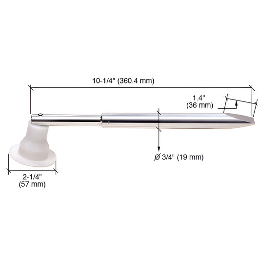 CRL Backer Rod Roller (SBRR) gray aluminum handle tool with pointed tip and backing cup, fits 1/4"-1" joints, 11.5 in.