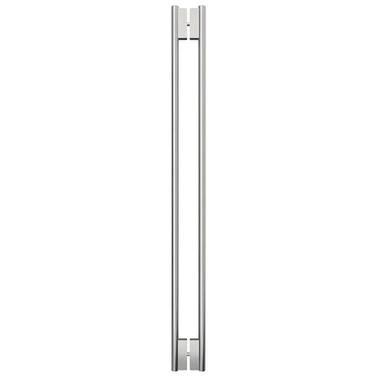 CRL HPH60CBS 60-inch brushed stainless steel C-style tubular shower door handle, back-to-back glass mount.