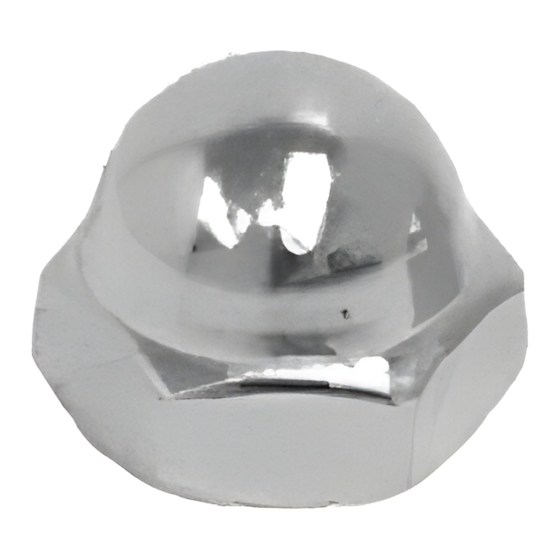 Stainless steel 3/8-16 acorn cap nut for 1-1/2" and 2" standoffs, thread protector (SKU: ACN3816S)