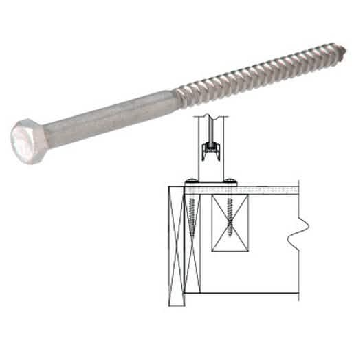 CRL 3/8" x 6" Lag Bolt - Durable, high-strength fastener for secure wood connections.