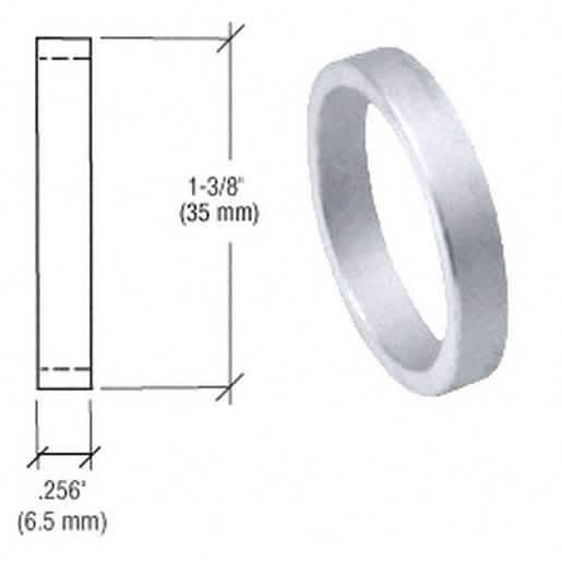 CRL Aluminum .256" Straight Cylinder Ring - Durable and precise fit for hardware needs.