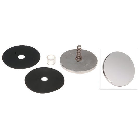 HR2CKPS polished stainless steel conversion kit for 1/2" tempered glass - cap, 3/8-16 screw, two rubber gaskets and grommet
