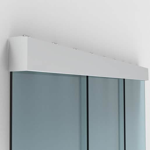 CRL70 Satin Anodized Sliding Door Kit with Two Fixed Panels - Wall Mount Installation