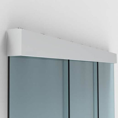 CRL70 Satin Anodized Sliding Door Kit with Two Fixed Panels - Wall Mount Installation