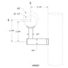 Matte black post-mounted aluminum handrail bracket (HR5EPMBL) for 11 2-2 rails