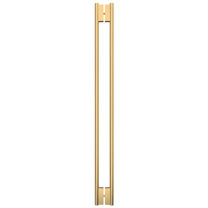 60in C-style tubular shower door handle, satin brass stainless steel, back-to-back concealed glass mount (SKU HPH60CSB)