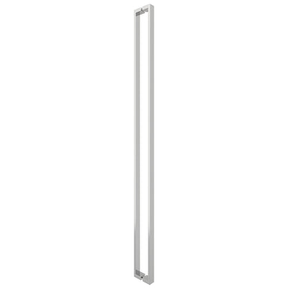 HPH60UPS polished stainless U-style square tubular back-to-back shower door handle, 59.19" center, for 3/8" glass