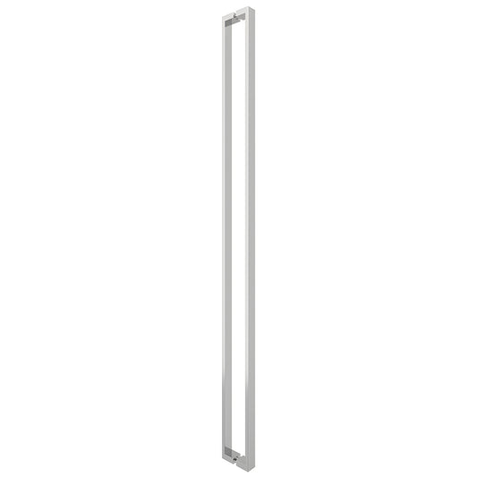 HPH60UPS polished stainless U-style square tubular back-to-back shower door handle, 59.19" center, for 3/8" glass