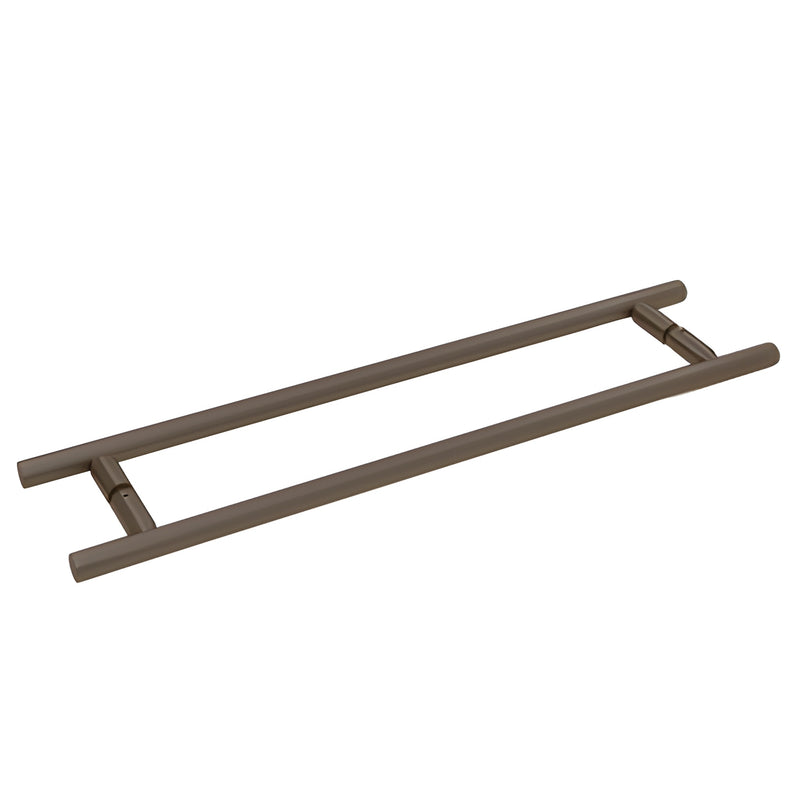 LTB18X180RB oil-rubbed bronze ladder towel bar/pull, 18 back-to-back brass 3/4 tubing for frameless shower glass