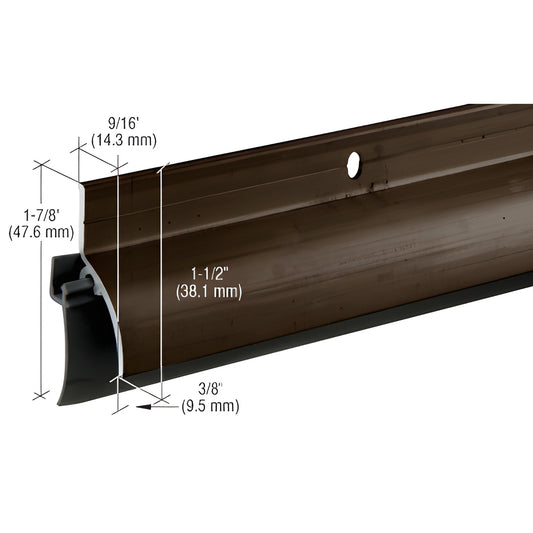 DB037DV36 dark bronze extruded aluminum rain-drip door sweep with vinyl seal, 36-inch length, powder-coated finish.
