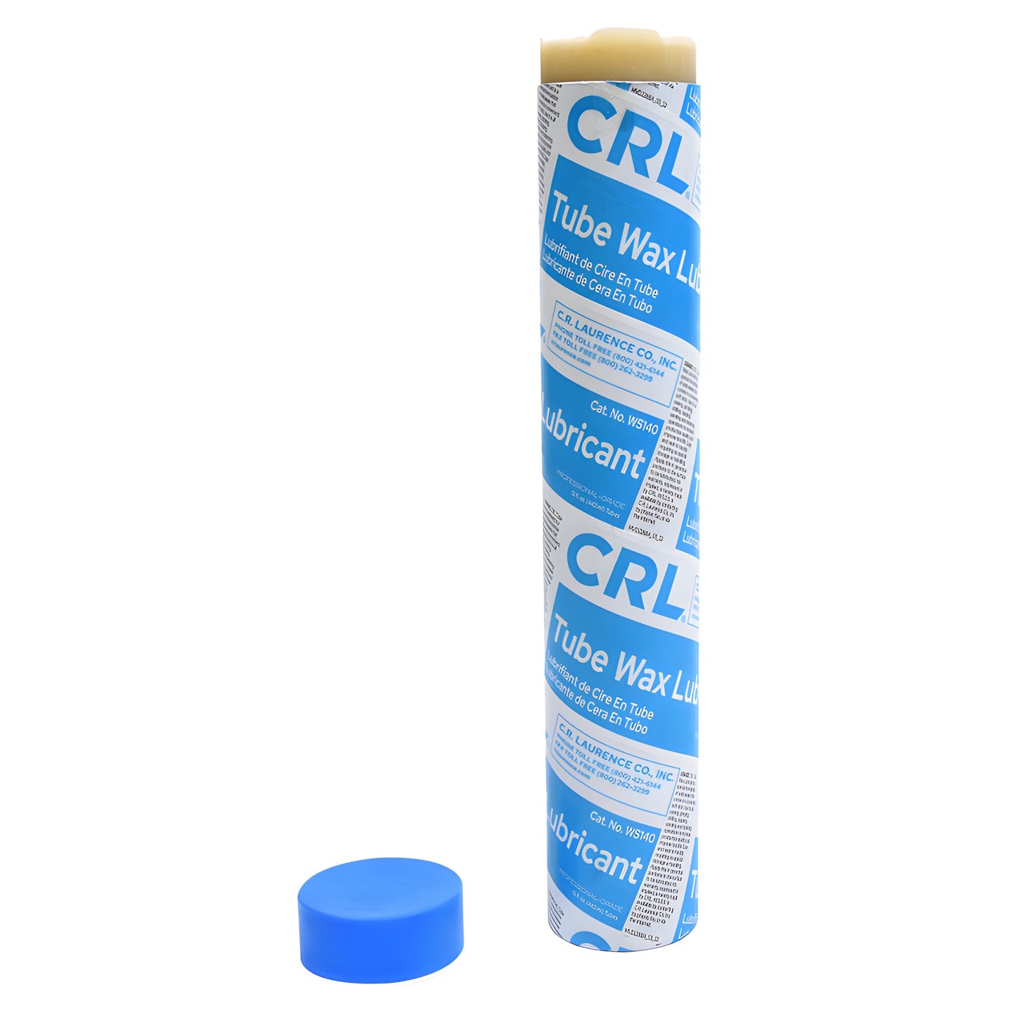 CRL WS140 tube wax lubricant stick - blue-cap white tube, 15 oz, for sanding and fastening
